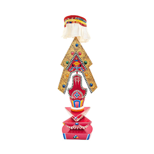 Painted Wooden Dakini Torma 16.5"
