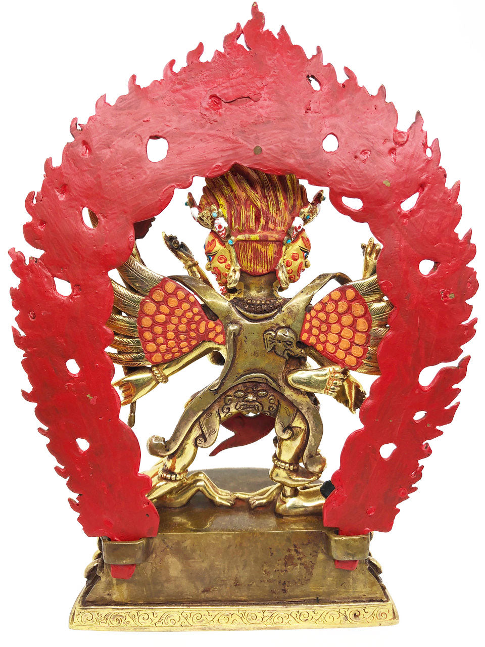 Vajrakilaya Statue, Gold-Plated and Hand-Painted, 8.75"