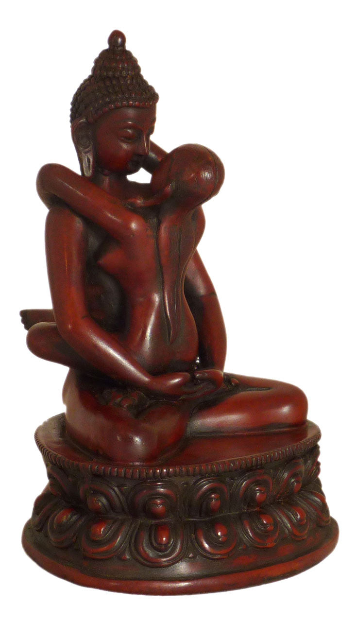 Samantabhadra Yab Yum Statue, Resin, 8"