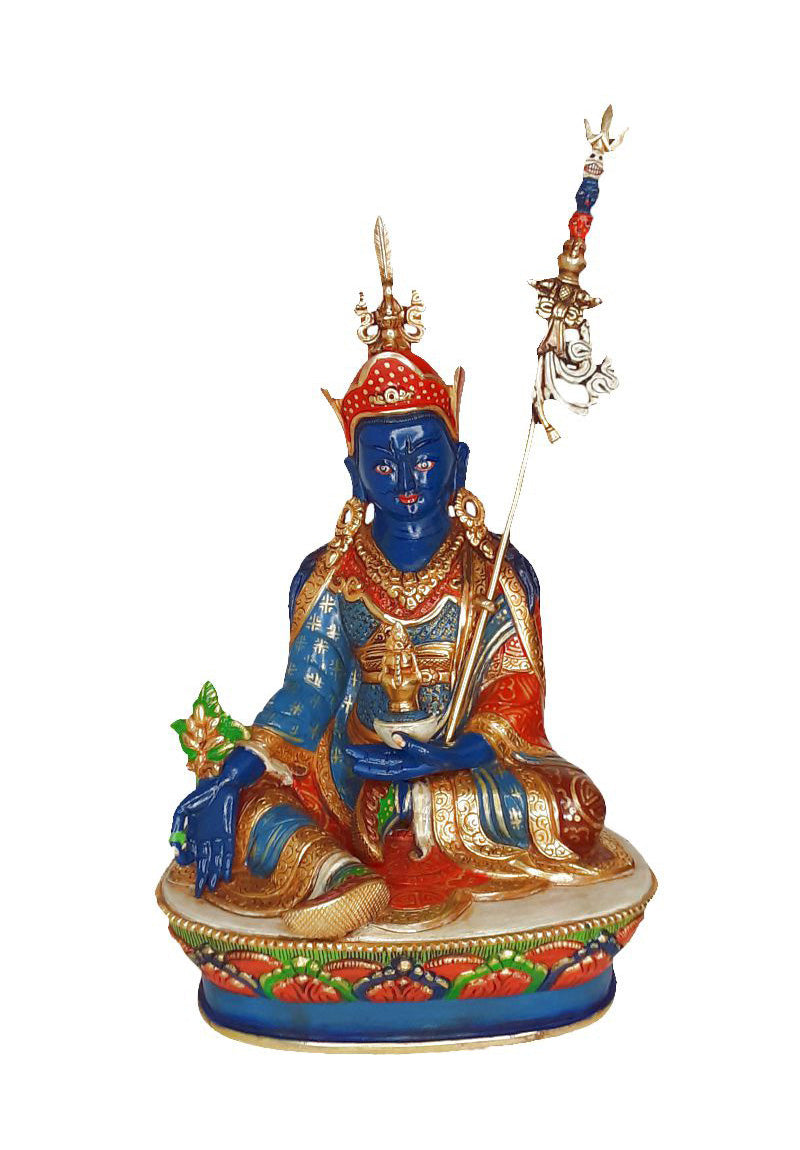 Orgyen Menla Gold Plated Painted Statue 8.75"