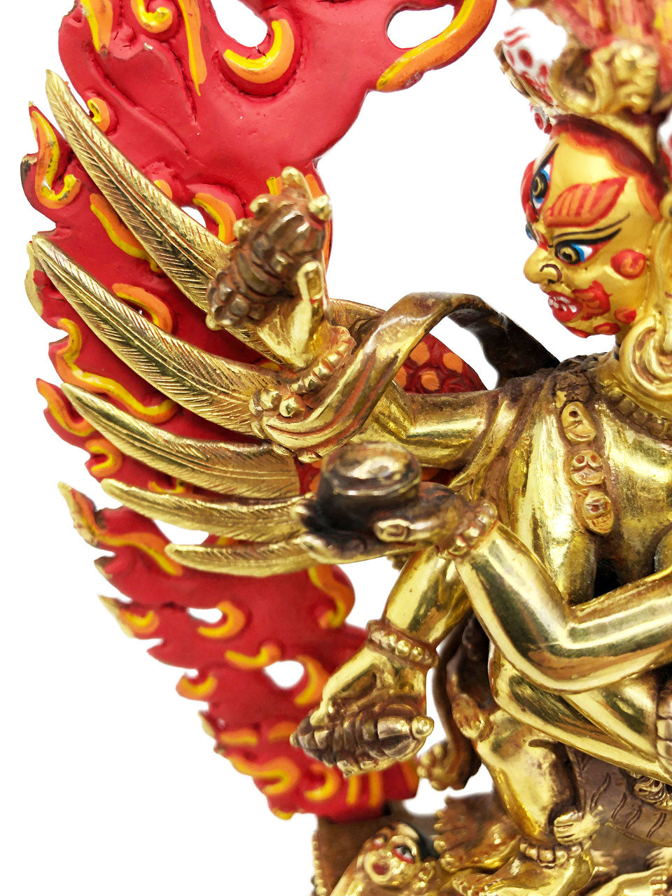 Vajrakilaya Statue, Gold-Plated and Hand-Painted, 8.75"